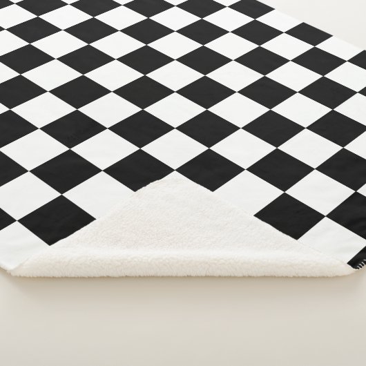 Schwarz-Weiß-Schachbrettmuster Sherpadecke (3/4)