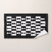 Schwarz-Weiß-Schachfiguren Badhandtuch Set (Handtuch)