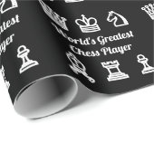 Schwarz-Weiß-Schachfiguren zum Geburtstag Geschenkpapier (Rolleneckpunkt)