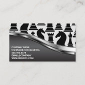 Schwarz-Weiß-Schachpartien | Metal Shine Visitenkarte (Rückseite)