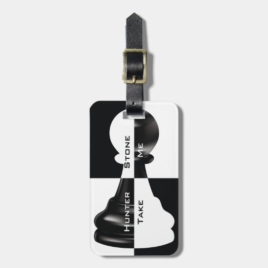 Schwarz-Weiß-Schachpfeil Gepäckanhänger (Vorderseite vertikal)