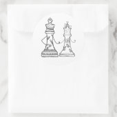 Schwarz-Weiß-Schachsticker Runder Aufkleber (Tasche)
