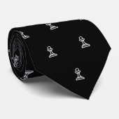 Schwarz-Weiß-Schachstück Muster Krawatte (Gerollt)