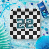 Schwarz-Weiß-Schachtel, Flaggenpapierplatte Pappteller (Party)