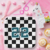 Schwarz-Weiß-Schachtel, Flaggenpapierplatte Pappteller (Party)