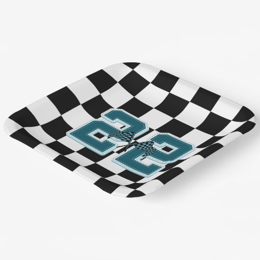 Schwarz-Weiß-Schachtel, Flaggenpapierplatte Pappteller (Gewinkelt)