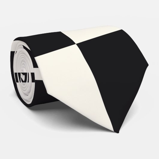 Schwarz-Weiß-Schachtel Krawatte (Gerollt)