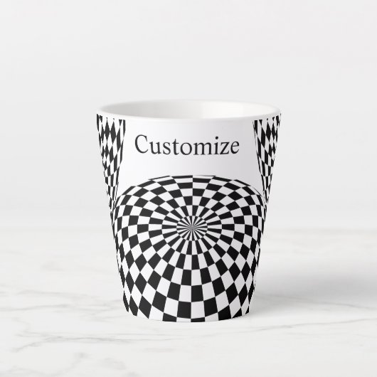 Schwarz/Weiß-Schachtel Milchtasse (Vorderseite)