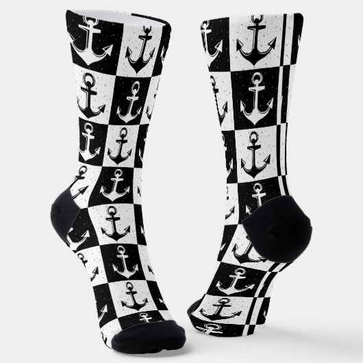 Schwarz-Weiß-Schachtel Socken (Gewinkelt)