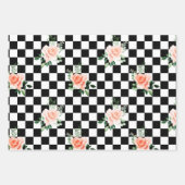 Schwarz-Weiß-Schachtel und Rosa-Rosa-Druck Geschenkpapier Set (Vorderseite 2)