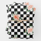 Schwarz-Weiß-Schachtel und Rosa-Rosa-Druck Geschenkpapier Set (Beispiel)