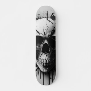 Schwarz-Weiß-Schädel #3 - Numb-Skulls-Design Skateboard
