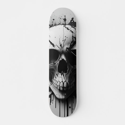 Schwarz-Weiß-Schädel #3 - Numb-Skulls-Design Skateboard (Vorne)