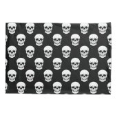 Schwarz-Weiß-Schädel-Kopf-Muster Fun Halloween Kissenbezug (Rückseite)