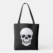 Schwarz-Weiß-Schädel-Kopf Spooky Halloween Tasche (Rückseite)