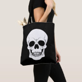 Schwarz-Weiß-Schädel-Kopf Spooky Halloween Tasche (Von Nahem)