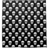 Schwarz-Weiß-Schädel-Muster Esos Halloween Duschvorhang (Vorderseite)