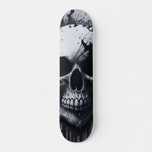 Schwarz-Weiß-Schädel - Nummernschädel-Design Skateboard (Vorne)