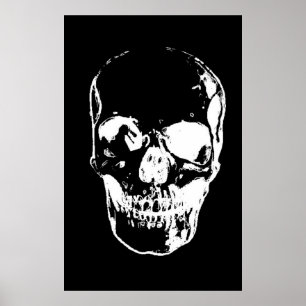 Schwarz-Weiß-Schädel-Poster-Druck - Skull-Poster Poster