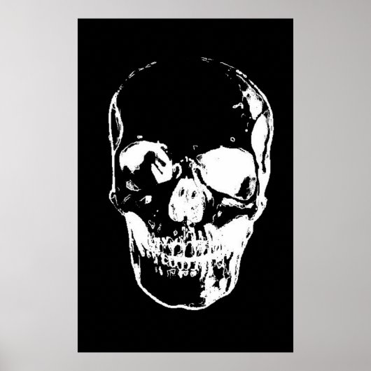 Schwarz-Weiß-Schädel-Poster-Druck - Skull-Poster Poster (Vorne)