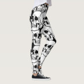 Schwarz-Weiß-Schädelmuster Leggings (Rechts)