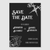 Schwarz-Weiß-Schädeltatto Einladung zur Hochzeit (Vorderseite)