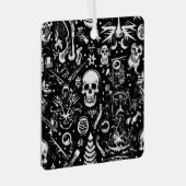 Schwarz-Weiß-Schädelverzierung Ornament Aus Metall (Vorderseite Rechts)