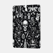 Schwarz-Weiß-Schädelverzierung Ornament Aus Metall (Vorderseite links)