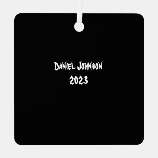 Schwarz-Weiß-Schädelverzierung Ornament Aus Metall (Rückseite)