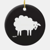 Schwarz-Weiß-Schaf Keramik Ornament (Hinten)