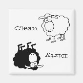 Schwarz-Weiß-Schaf Sauberes Schaf Magnet (Vorne)