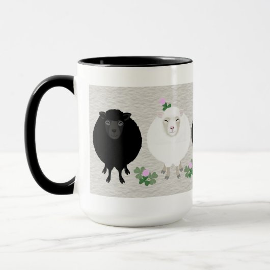 Schwarz-Weiß-Schaf-Tasse Tasse (Links)