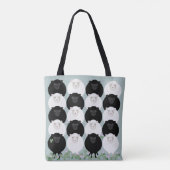 Schwarz-Weiß-Schaf-Tragetasche Tasche (Rückseite)