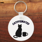 Schwarz-Weiß-Schatten des Kaffees Kunst Schlüsselanhänger (Vorderseite)