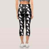 Schwarz-Weiß-Schattenhai-Walmuster Capri Leggings (Rückseite)