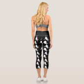 Schwarz-Weiß-Schattenhai-Walmuster Capri Leggings (Rückseite)