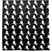 Schwarz-Weiß-Schattenhai-Walmuster Duschvorhang (Vorderseite)