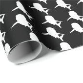 Schwarz-Weiß-Schattenhai-Walmuster Geschenkpapier (Rolleneckpunkt)