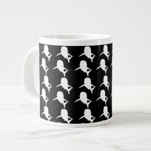 Schwarz-Weiß-Schattenhai-Walmuster Jumbo-Tasse