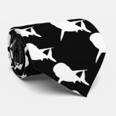 Schwarz-Weiß-Schattenhai-Walmuster Krawatte (Gerollt)