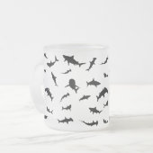 Schwarz-Weiß-Schattenhai-Walmuster Mattglastasse (Vorderseite Links)