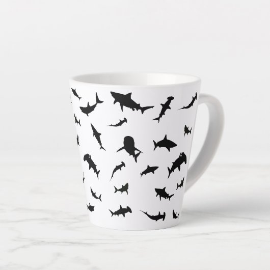 Schwarz-Weiß-Schattenhai-Walmuster Milchtasse (Rechte Ecke)