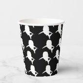 Schwarz-Weiß-Schattenhai-Walmuster Pappbecher (Vorderseite)