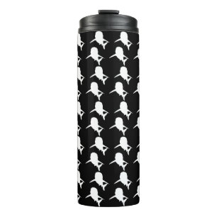 Schwarz-Weiß-Schattenhai-Walmuster Thermosbecher