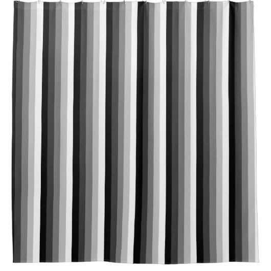 Schwarz-Weiß-Schattenstreifen Duschvorhang (Vorderseite)