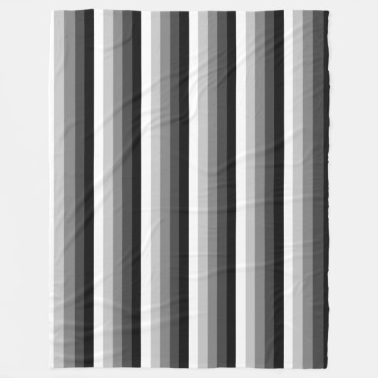 Schwarz-Weiß-Schattenstreifen Fleecedecke (Vorderseite)