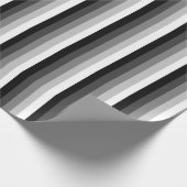 Schwarz-Weiß-Schattenstreifen Geschenkpapier (Ecke)