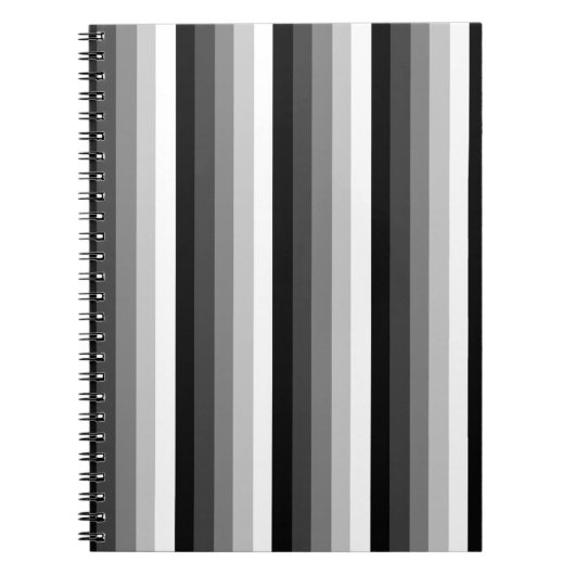 Schwarz-Weiß-Schattenstreifen Notizblock (Vorderseite)