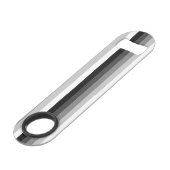 Schwarz-Weiß-Schattenstreifen Speed Flaschenöffner (Vorderseite Schrägansicht)