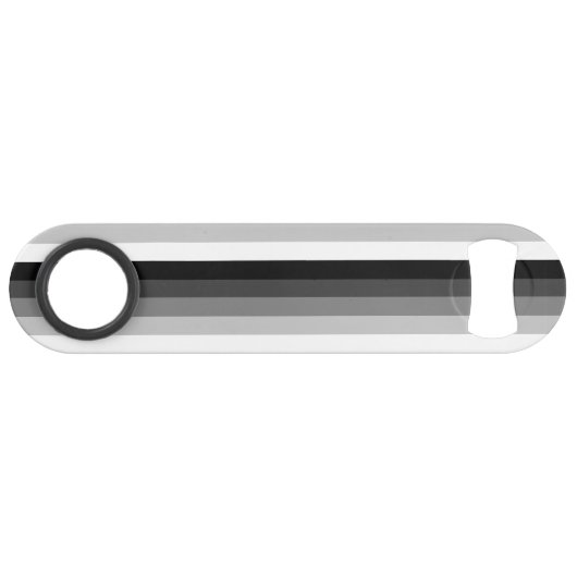 Schwarz-Weiß-Schattenstreifen Speed Flaschenöffner (Rückseite Horizontal)